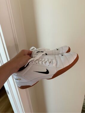 Nike White and Gum Low-Profile Indoor Sneakers